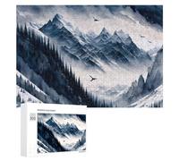 Puzzles pour Adultes 300 PCS Snowy Mountain Peaks at Night Puzzles pour Adolescents, Jeux De Réflexion, Décoration Murale, Cadeaux De Noël Et d'anniversaire 300 PCS