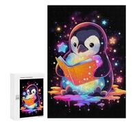 Puzzles pour Adultes 300 PCS Space Penguin Reading Book Puzzles pour Adultes Jeux De Détente Cadeaux pour Femmes Cadeaux pour Les Amis Et La Famille 300 PCS