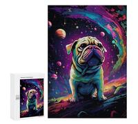 Puzzles pour Adultes 300 PCS Space Pug Adventure -1 Puzzle pour Adolescents Assemblage De Motifs Interaction Parent-Enfant Jeu Au Design Attrayant 300 PCS