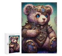Puzzles pour Adultes 300 PCS Steampunk Teddy Bear Art Print-1 Puzzle pour Adolescents Assemblage De Motifs Interaction Parent-Enfant Jeu Au Design Attrayant 300 PCS