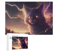 Puzzles pour Adultes 300 PCS Thundering Fantasy Cat Artwork Puzzles pour Adultes - Décoration Murale - Décoration Parfaite - Défi À Relever 300 PCS