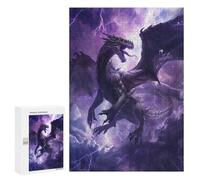 Puzzles pour Adultes 300 PCS Thundering Purple Dragon Artwork Puzzles pour Adolescents - Anti-Stress - Défi Éducatif - Cadeaux De Noël Et d'anniversaire 300 PCS