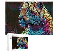 Puzzles pour Adultes 300 PCS Vibrant Leopard Portrait Puzzles pour Adolescents, Jeux De Réflexion, Décoration Murale, Cadeaux De Noël Et d'anniversaire 300 PCS