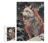 Puzzles pour Adultes 300 PCS White Wolf in Snowy Forest Puzzles pour Adultes - Décoration Murale - Décoration Parfaite - Défi À Relever 300 PCS