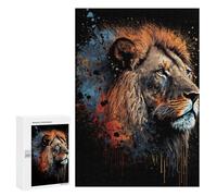 Puzzles pour Adultes 300 PCS Wild Lion Art Print Puzzle pour Adolescents Assemblage De Motifs Interaction Parent-Enfant Jeu Au Design Attrayant 300 PCS