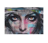 Puzzles pour Adultes 38x26cm/1000pcs Abstract Portrait with Newspaper Background Puzzle - Jeu Manuel - Défi Difficile - Cadeaux pour Les Amis Et La Famille 38x26cm/1000pcs