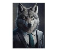 Puzzles pour Adultes 38x26cm/1000pcs Alpha Wolf in Suit -1 Puzzles pour Adolescents, Jouets, Décoration Murale, Loisirs À La Maison, Cadeaux De Noël Et d'anniversaire 38x26cm/1000pcs