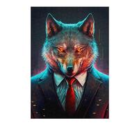 Puzzles pour Adultes 38x26cm/1000pcs Alpha Wolf in Suit Puzzles pour Adultes, Jeu De Réflexion, Décoration Murale, Jeu Stimulant, Cadeaux 38x26cm/1000pcs