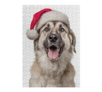 Puzzles pour Adultes 38x26cm/1000pcs Anatolian Shepherd Dog with Santa Hat Puzzles pour Adolescents Jeu Familial Décoration Parfaite Difficile À Compléter 38x26cm/1000pcs