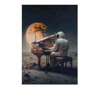 Puzzles pour Adultes 38x26cm/1000pcs Astronaut Playing Piano on Mars Puzzle - Jeu Manuel - Défi Difficile - Cadeaux pour Les Amis Et La Famille 38x26cm/1000pcs
