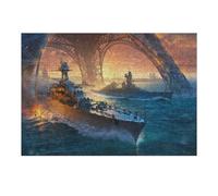 Puzzles pour Adultes 38x26cm/1000pcs Battle of Paris Naval Clash Under The Eiffel Tower Puzzle - Jeu Manuel - Défi Difficile - Cadeaux pour Les Amis Et La Famille 38x26cm/1000pcs