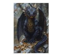 Puzzles pour Adultes 38x26cm/1000pcs Black Dragon Whelp Puzzles pour Adultes, Jeu De Réflexion, Décoration Murale, Défi Éducatif 38x26cm/1000pcs