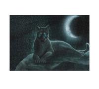 Puzzles pour Adultes 38x26cm/1000pcs Black Panther Under The Moonlit Sky Puzzles pour Adolescents, Jouets Anti-Stress, Décoration Murale, pour Les Gamers 38x26cm/1000pcs