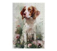 Puzzles pour Adultes 38x26cm/1000pcs Brittany Spaniel Flowers Puzzles pour Adultes - Jeux De Construction - Analyse Et Logique pour Les Amateurs De Jeux 38x26cm/1000pcs