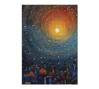 Puzzles pour Adultes 38x26cm/1000pcs Cityscape Under Starry Sky Puzzles pour Adultes - Jeux De Construction - Analyse Et Logique pour Les Amateurs De Jeux 38x26cm/1000pcs