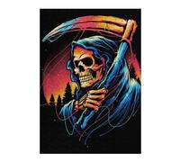 Puzzles pour Adultes 38x26cm/1000pcs Colorful Grim Reaper Artwork Puzzles pour Adultes Jeux Amusants Défi Difficile Cadeaux d'anniversaire Et Cadeaux Uniques 38x26cm/1000pcs