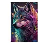 Puzzles pour Adultes 38x26cm/1000pcs Colorful Wolf Portrait-20 Puzzle Anti-Stress, Jouet De Course De Vitesse Manuelle, Cadeau pour Les Amis Et La Famille 38x26cm/1000pcs