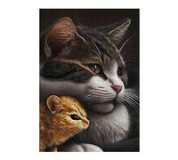 Puzzles pour Adultes 38x26cm/1000pcs Cute Cat and Mouse Puzzles pour Adultes Jeux Relaxants Décoration Intérieure Cadeaux Uniques d'anniversaire Et De Noël 38x26cm/1000pcs