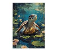 Puzzles pour Adultes 38x26cm/1000pcs Cute Turtle Puzzle pour Adultes, Jouet, Décoration Murale, pour Noël Ou Un Anniversaire 38x26cm/1000pcs