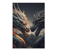 Puzzles pour Adultes 38x26cm/1000pcs Dragon Duel Mythical Clash Puzzles À Monter Soi-même - Cadeaux Souvenirs pour Vos Proches 38x26cm/1000pcs