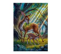 Puzzles pour Adultes 38x26cm/1000pcs Enchanted Forest Deer Fawn Puzzles pour Adultes - Jeu De Réflexion - Difficile - Stimulant - Idée Cadeau 38x26cm/1000pcs