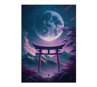 Puzzles pour Adultes 38x26cm/1000pcs Full Mon in Torii Gate Puzzles pour Adultes, Jeu De Réflexion, Décoration Murale, Défi Éducatif 38x26cm/1000pcs