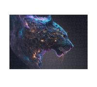 Puzzles pour Adultes 38x26cm/1000pcs Galactic Leopard Profile Puzzles À Monter Soi-même - Cadeaux Souvenirs pour Vos Proches 38x26cm/1000pcs