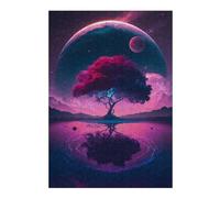 Puzzles pour Adultes 38x26cm/1000pcs Galactic Tree Reflection Puzzles pour Adolescents, Jouets Anti-Stress, Décoration Murale, pour Les Gamers 38x26cm/1000pcs