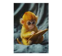 Puzzles pour Adultes 38x26cm/1000pcs Golden Baby Monkey Reading Puzzles pour Adultes - Jeu De Réflexion - Difficile - Stimulant - Idée Cadeau 38x26cm/1000pcs