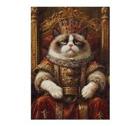 Puzzles pour Adultes 38x26cm/1000pcs Grumpy Cat King Puzzle pour Adultes - Décoration Murale - Découpe De Précision - Activités Ludiques À La Maison 38x26cm/1000pcs