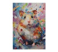 Puzzles pour Adultes 38x26cm/1000pcs Hamster Walking in Paint Puzzles pour Adolescents Jeu Familial Décoration Parfaite Difficile À Compléter 38x26cm/1000pcs