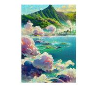 Puzzles pour Adultes 38x26cm/1000pcs Island Paradise Skyline Puzzles À Monter Soi-même - Cadeaux Souvenirs pour Vos Proches 38x26cm/1000pcs