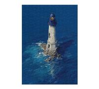 Puzzles pour Adultes 38x26cm/1000pcs Lighthouse in The Ocean Deep Blue Lighthouse at Sea Dramatic Coastal Art Puzzle Décoratif Mural - Analyse Et Logique - Un Défi À Relever 38x26cm/1000pcs