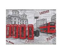 Puzzles pour Adultes 38x26cm/1000pcs London Red Phone Booths and Bus Puzzle - Jeu Manuel - Défi Difficile - Cadeaux pour Les Amis Et La Famille 38x26cm/1000pcs
