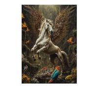 Puzzles pour Adultes 38x26cm/1000pcs Magic Winged Unicorn in Forest Puzzles pour Adolescents Jeu Familial Décoration Parfaite Difficile À Compléter 38x26cm/1000pcs