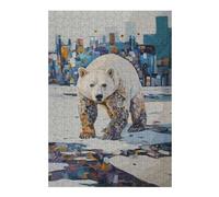 Puzzles pour Adultes 38x26cm/1000pcs My Habitat Polar Bear in Cityscape Puzzle Décoratif Mural - Analyse Et Logique - Un Défi À Relever 38x26cm/1000pcs