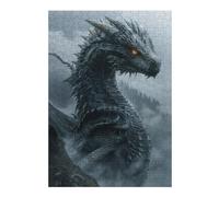 Puzzles pour Adultes 38x26cm/1000pcs Mystical Black Dragon Puzzles pour Adultes - Jeu De Réflexion - Difficile - Stimulant - Idée Cadeau 38x26cm/1000pcs