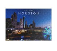 Puzzles pour Adultes 38x26cm/1000pcs Nighttime Houston Skyline with Ferris Wheel Puzzles pour Adolescents Jeux Familiaux Analyse Et Logique Jeu Stimulant Cadeaux 38x26cm/1000pcs