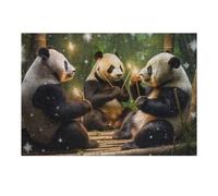 Puzzles pour Adultes 38x26cm/1000pcs Pandas Celebrating with Sparklers in Bamboo Forest Puzzle pour Adultes, Jeu De Réflexion, Découpe De Précision, pour Les Amateurs De Jeux 38x26cm/1000pcs