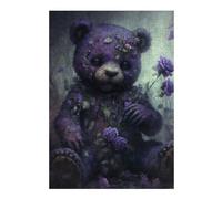 Puzzles pour Adultes 38x26cm/1000pcs Purple Floral Bear Puzzle - Jeu Manuel - Défi Difficile - Cadeaux pour Les Amis Et La Famille 38x26cm/1000pcs