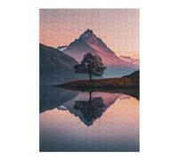 Puzzles pour Adultes 38x26cm/1000pcs Puzzles Alpine Glow Reflection Puzzles pour Adolescents Jeux De Société Découpe De Précision Cadeaux d'anniversaire Et Cadeaux Uniques 38x26cm/1000pcs