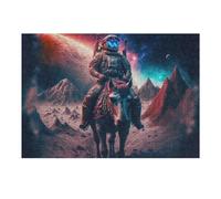 Puzzles pour Adultes 38x26cm/1000pcs Puzzles Astronaut Riding Horse on Alien Planet Casse-tête pour Adultes Jeu De Réflexion Décoration Murale Cadeaux De Noël Et d'anniversaire 38x26cm/1000pcs