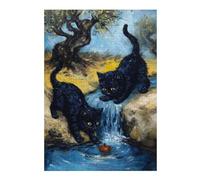 Puzzles pour Adultes 38x26cm/1000pcs Puzzles Black Cats and Apple by Waterfall Puzzles pour Adultes Jeux Relaxants Cadeaux pour Femmes Cadeaux Anti-Stress 38x26cm/1000pcs