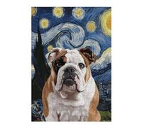 Puzzles pour Adultes 38x26cm/1000pcs Puzzles Bulldog Starry Night Puzzles pour Adolescents Jeux De Société Découpe De Précision Cadeaux d'anniversaire Et Cadeaux Uniques 38x26cm/1000pcs