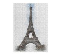 Puzzles pour Adultes 38x26cm/1000pcs Puzzles Eiffel Tower Puzzles pour Adolescents Jeux De Société Découpe De Précision Cadeaux d'anniversaire Et Cadeaux Uniques 38x26cm/1000pcs