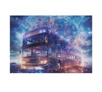 Puzzles pour Adultes 38x26cm/1000pcs Puzzles Galactic Journey Cosmic Bus Adventure Casse-tête pour Adultes Jeu De Réflexion Décoration Murale Cadeaux De Noël Et d'anniversaire 38x26cm/1000pcs