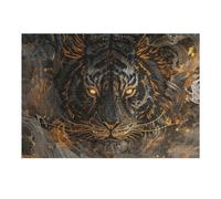 Puzzles pour Adultes 38x26cm/1000pcs Puzzles Golden Tiger Abstract Art Print-1 Puzzle Jeux Relaxants Niveau De Difficulté Défi Interaction Parent-Enfant 38x26cm/1000pcs
