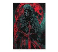 Puzzles pour Adultes 38x26cm/1000pcs Puzzles Grim Reaper with Sword and Moon Puzzles pour Adultes Jeux Relaxants Cadeaux pour Femmes Cadeaux Anti-Stress 38x26cm/1000pcs
