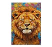 Puzzles pour Adultes 38x26cm/1000pcs Puzzles Lion Portrait with Colorful Background Puzzles pour Adultes Jeux Relaxants Cadeaux pour Femmes Cadeaux Anti-Stress 38x26cm/1000pcs