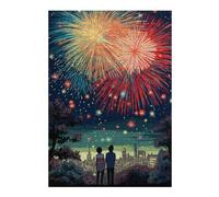 Puzzles pour Adultes 38x26cm/1000pcs Puzzles New Year Fireworks Puzzles pour Adultes Jeux Relaxants Cadeaux pour Femmes Cadeaux Anti-Stress 38x26cm/1000pcs